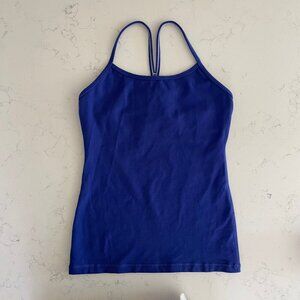 Lululemond Power Y Tank * Luon Light Yoga Workout Rback Top Blue Sz 6